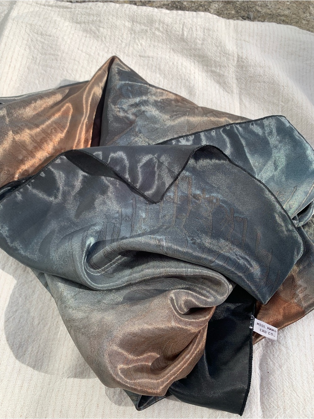 Vintage Silk 80s/90s Mool Mang Cho Co. Water Silk Large Floral Scarf